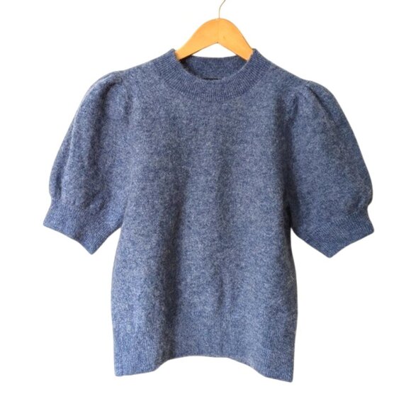 Banana Republic Wool Angora Dusty Blue Knit Top Size M - Picture 1 of 4